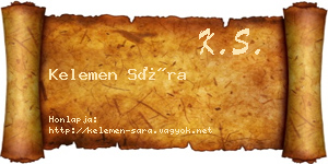 Kelemen Sára névjegykártya